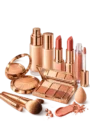 Collection de maquillage rose doré
